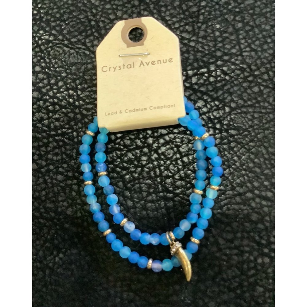 NWT‎ Crystal Avenue Beaded Stretchy Bracelet